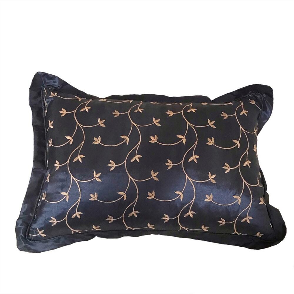 Navy blue and gold decorative pillow